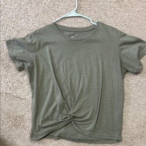 Olive Green Knot Front Tee